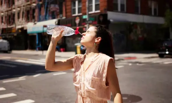 Karnataka Weather is so Hot in two days and hot girl drinking water