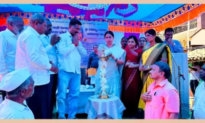 Minister Lakshmi Hebbalkar drive the construction works of the new building of Shree Mahalakshmi Mandir in Balekundri k.h. village