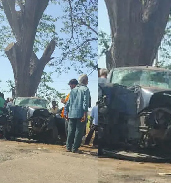 Car hits tree Six killed in road accident