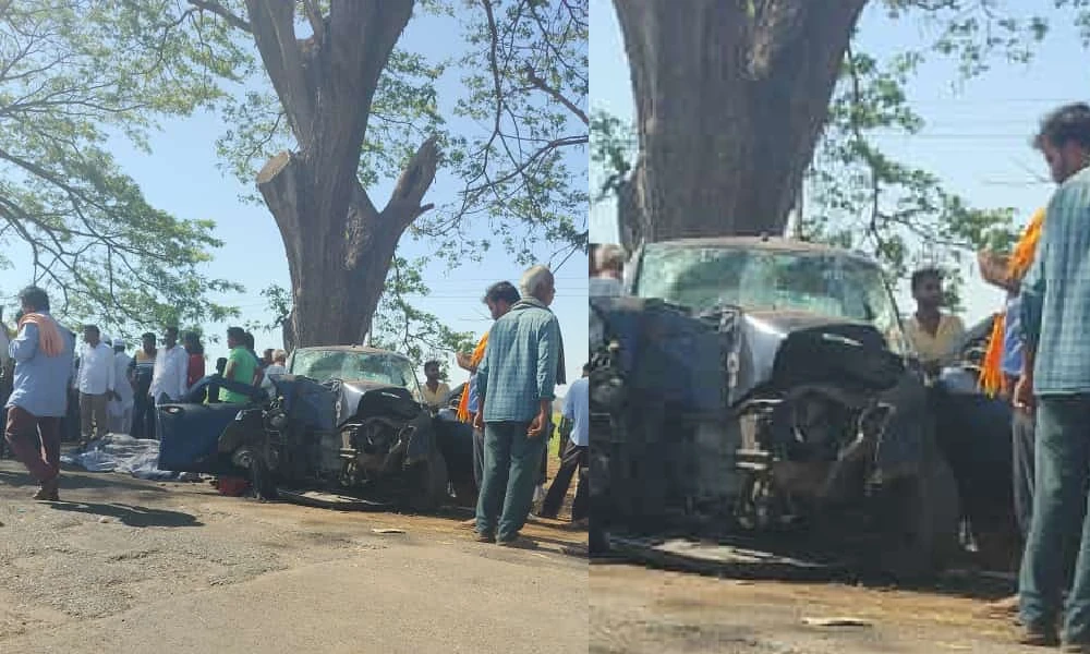 Car hits tree Six killed in road accident