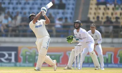 Rohit Sharma hits a six