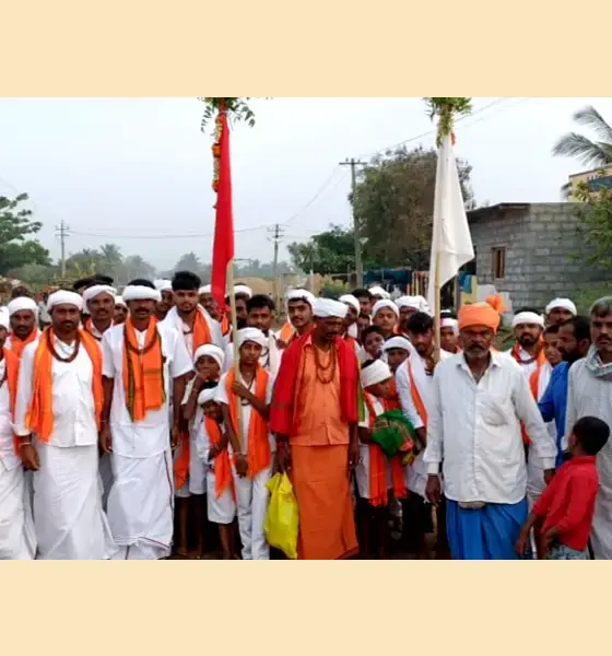 Saint Sevalal Maladharis padayatra in huvina hadagali