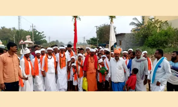 Saint Sevalal Maladharis padayatra in huvina hadagali