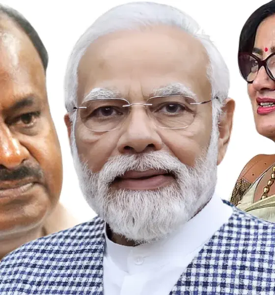 Sumalatha Ambareesh and PM Narendra Modi and HD Kumaraswamy