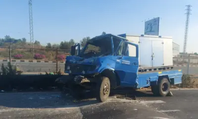 Road accident tempo collides with tipper and driver cleaner critical