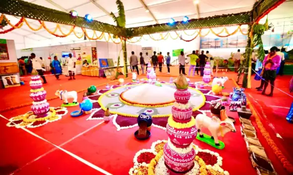 Hampi Utsav Organic Cereals Material Display inauguration