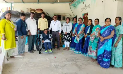 Wheelchair distributed to Specially abled Meghana from Dharmasthala rural Development Project