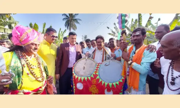 janapada vahini procession at the Hampi Utsav