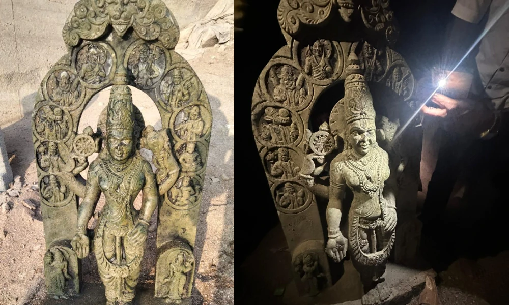 vishnu idol found in krishna river