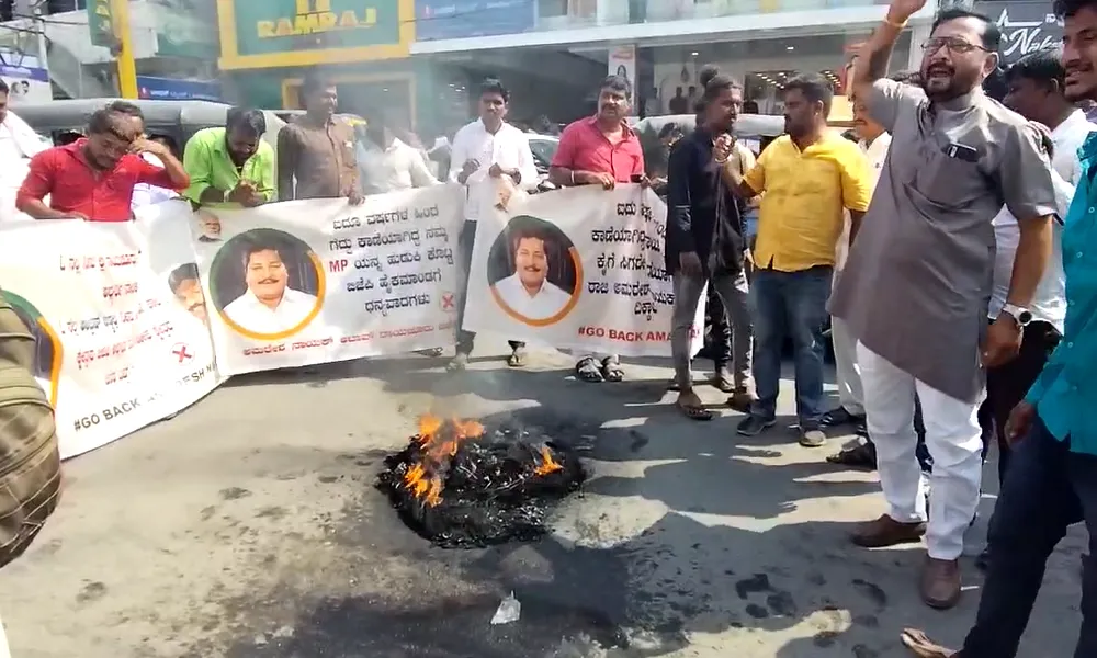 Lok Sabha Election 2024 BV Nayaka dissent erupts in Raichur High drama pouring diesel and protest against BJP Karnataka