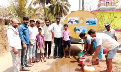 Gram panchayat member Raghu Naik arranged a drinking water tanker at his own expense in Gudnapur village