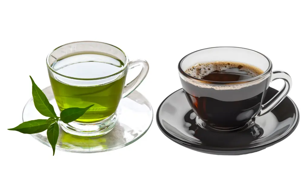 Green tea, black coffee