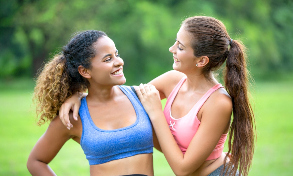Portrait of Two Fit Women Outdoors