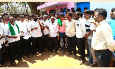 Protest demanding adequate power supply in Banavasi