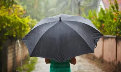 rains with thundershowers and dry weather