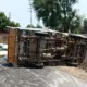 Tata Ace vehicle overturned Two persons dead five seriously injured