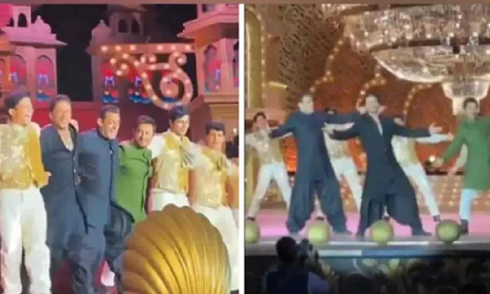 SRK Aamir Salman Come Together For Performance Anant Wedding