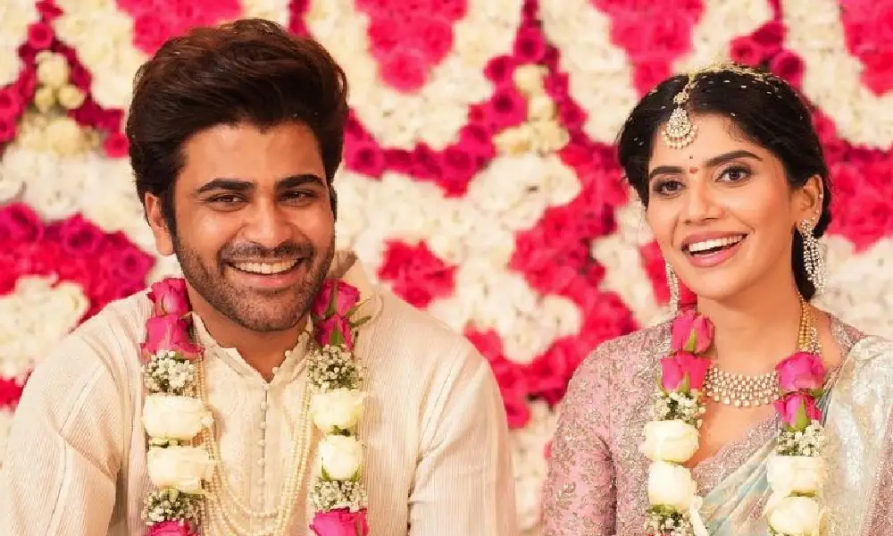 This image has an empty alt attribute; its file name is Sharwanand-marriage-Pic-1.webp