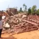 Under construction bhandara mane of Pilichamundi Devasthanam vandalised