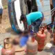 Vehicle carrying cylinder overturns Supplier dies on the spot