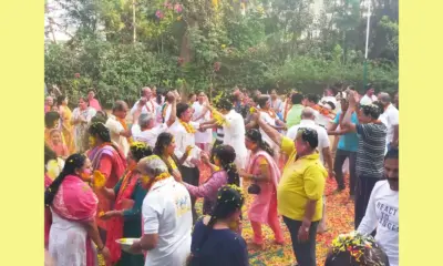 Holi celebration in Hosapete