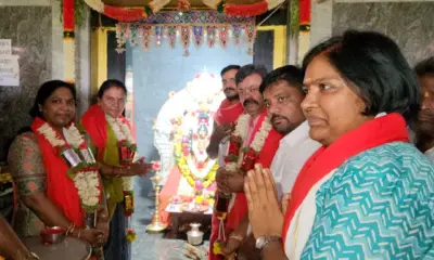 Davangere Lok Sabha constituency BJP candidate Gayatri Siddeshwar visit Suragondanakoppa