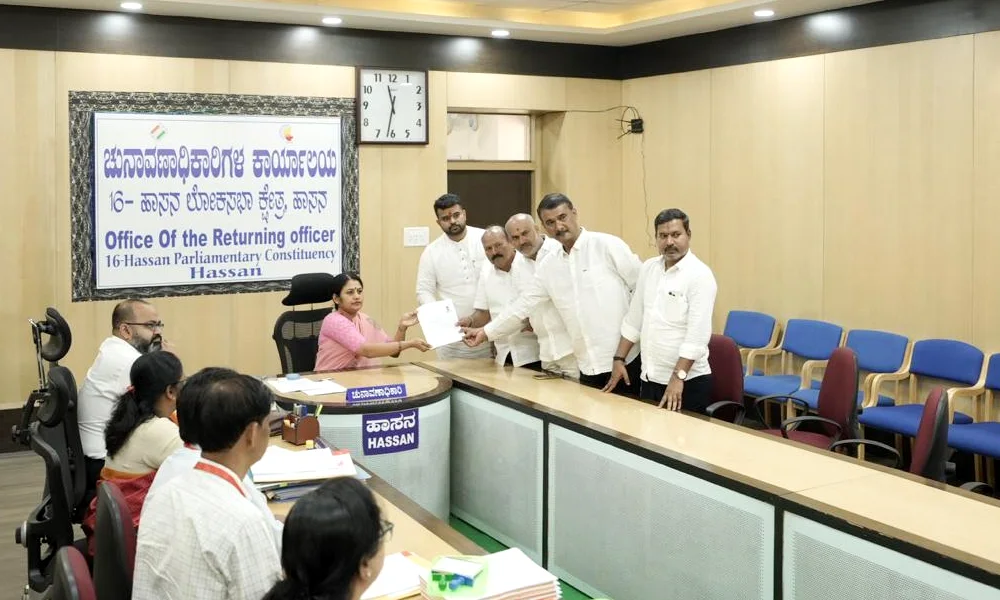 Prajwal Revanna filed nomination from hasana lok sabha constituency