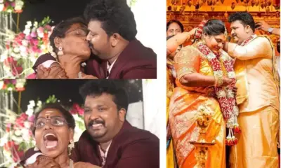 Bigil Actress Indraja mother kiss to daughter Husband