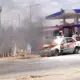 car caught fire in the middle of the road in Shira The video is viral