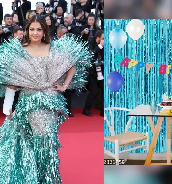 Aishwarya Rai stopping blue gown at Cannes 2024