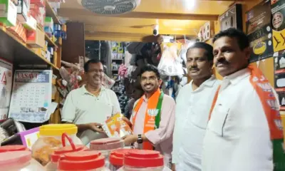 BJP State Spokesperson Hariprakash konemane and leaders Election Campaign for BJP Candidate Vishweshwar Hegde Kageri in Yallapura