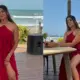 Namrata Gowda Holiday Look in Red Ruffle Layered Maxi Dress