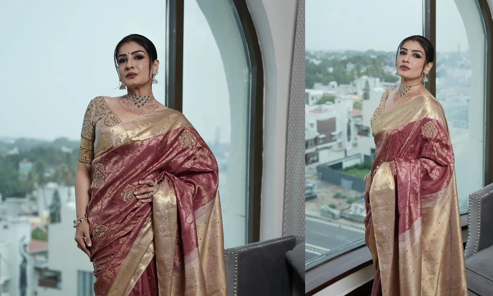 Raveena tandon Saree fashion magic in Jayanthi Ballal designer