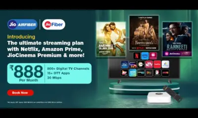888 rupees postpaid plan with 15 OTT applications for JioFiber AirFiber customers