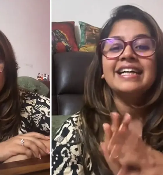 Anchor Anushree talking with fans on instagram live