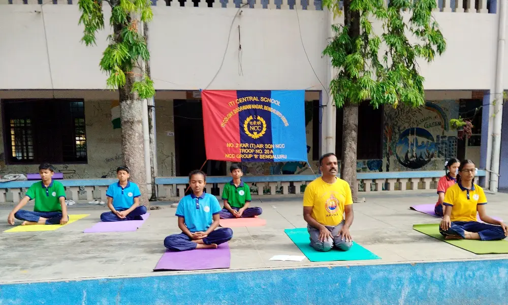 10th International Yoga Day celebration at ITI Central School Bengaluru