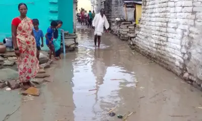 Due to heavy rain water entered the houses of Tharkas Pet village of Chittapur taluk