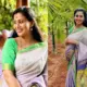 Neha Gowda in saree with baby bump