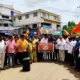 Protest by BJP in Yallapur against petrol and diesel price hike