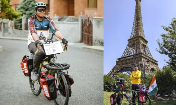 Kerala Cyclist Reaches Paris