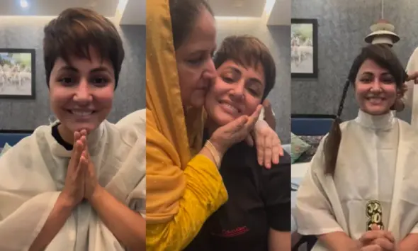Hina Khan mom weeps as actor cuts her hair