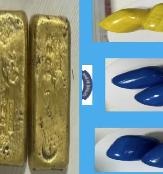 Three arrested for smuggling gold in rectum