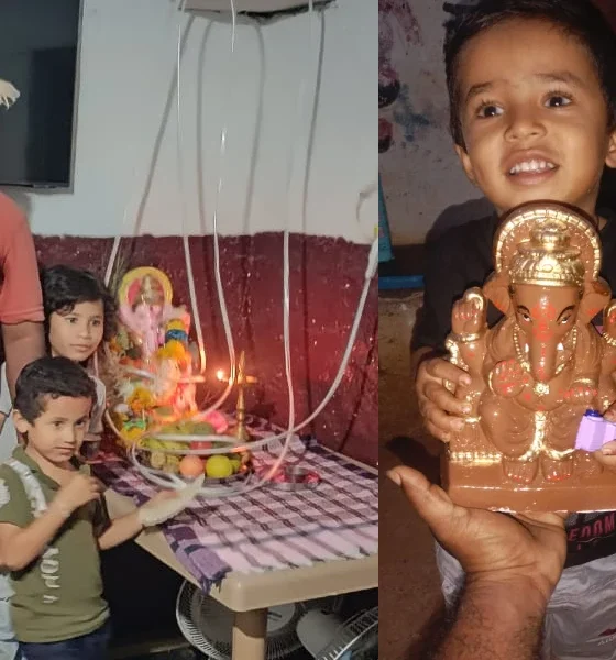 Installation of Ganesha idol at home Muslim man preaches message of unity