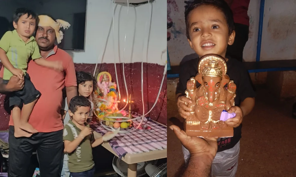 Installation of Ganesha idol at home Muslim man preaches message of unity