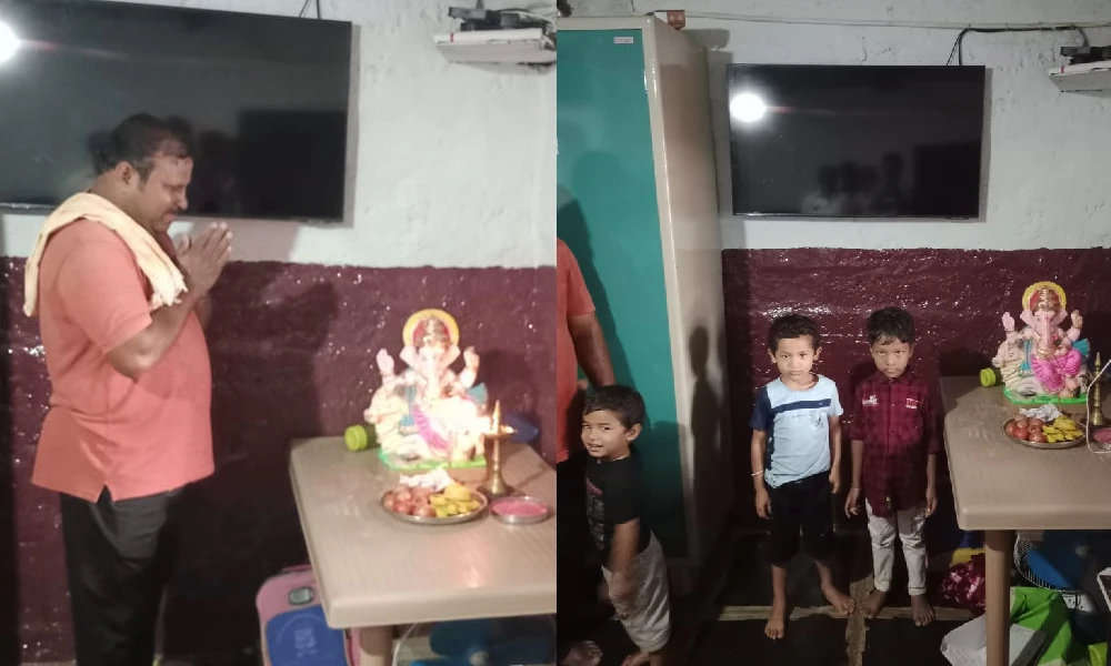 Installation of Ganesha idol at home Muslim man preaches message of unity